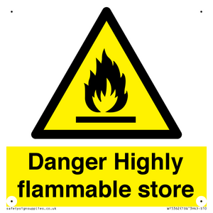 Danger Highly flammable store sign